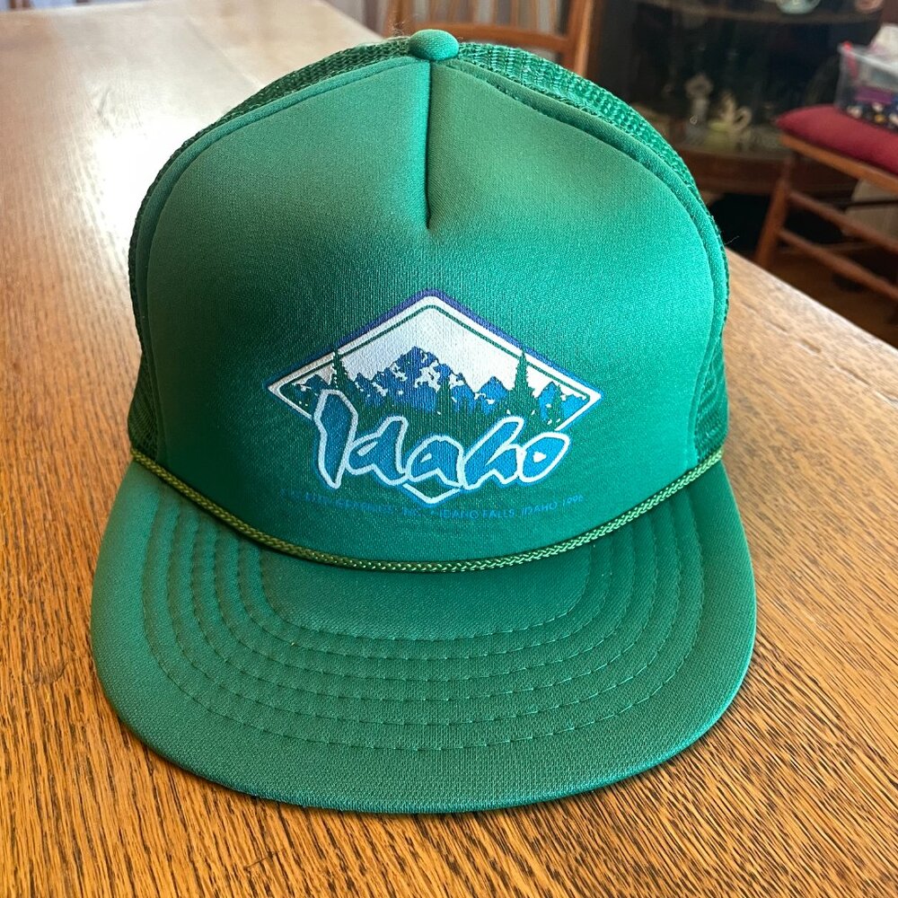 Men's Vintage Idaho Green Snapback Mesh Back Trucker Hat Cap by KC Brand* - Picture 2 of 11